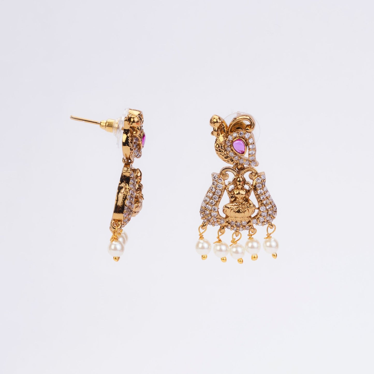 Earrings - Mahalakshmi Temple Drops - Opal Touch