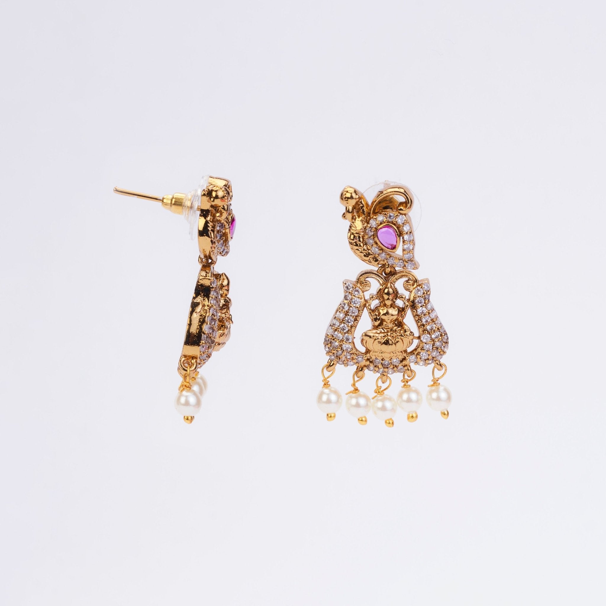 Earrings - Mahalakshmi Temple Drops - Opal Touch