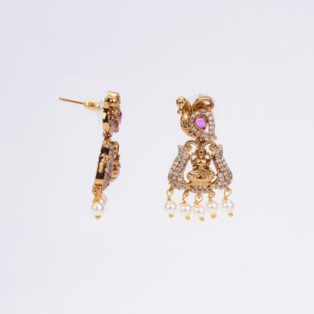 Earrings - Mahalakshmi Temple Drops - Opal Touch