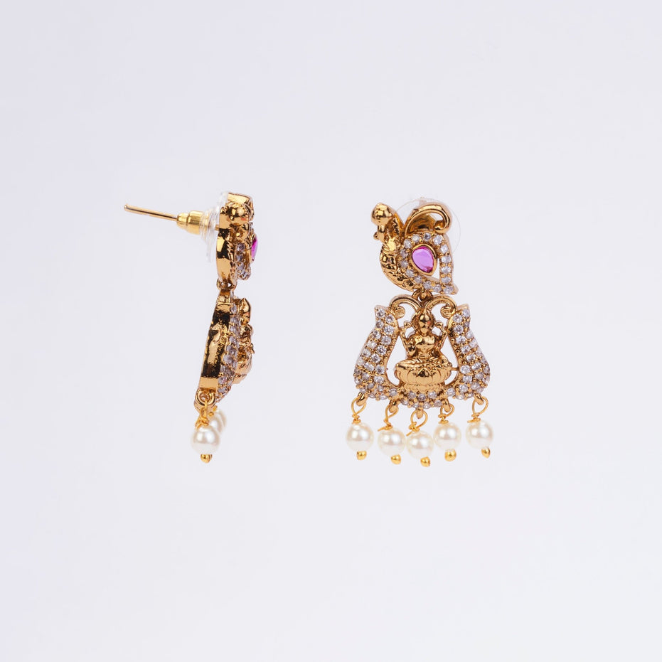 Earrings - Mahalakshmi Temple Drops - Opal Touch