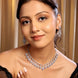 Majestic Teardrop American Diamond Necklace & Earring Set - Opal Touch