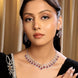 Majestic Teardrop American Diamond Necklace & Earring Set - Opal Touch