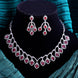 Majestic Teardrop American Diamond Necklace & Earring Set - Opal Touch