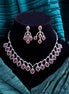 Majestic Teardrop American Diamond Necklace & Earring Set - Opal Touch