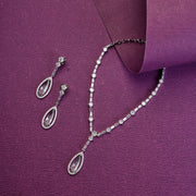 Necklace - Majesty Crystal Rhodium Necklace Set - Opal Touch