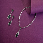 Necklace - Majesty Crystal Rhodium Necklace Set - Opal Touch