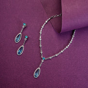 Necklace - Majesty Crystal Rhodium Necklace Set - Opal Touch