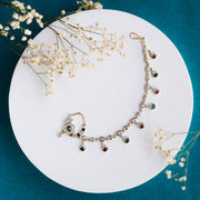 Nose Pin - Manohari Two Tone Gold Silver Nath - Opal Touch