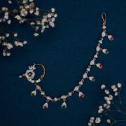 Nose Pin - Manohari Two Tone Gold Silver Nath - Opal Touch