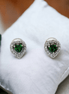 Opal Touch - Meadow Mist Studs in Rhodium Green-White - Studs