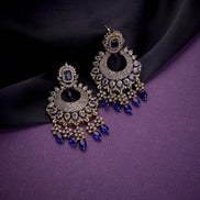 Mehendi Plated Chandelier Earrings with Stone Work - Opal Touch