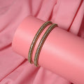 Mehendi Plated CZ Diamond Micro - Pave Slim Bangles (Pack of 2) - Opal Touch