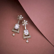 Mehendi Plated Dangle Earrings with Crystal Work - Opal Touch