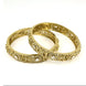 Mehendi Plated Kundan Meena Floral Stone Bangles (Pack of 2) - Opal Touch