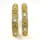 Mehendi Plated Kundan Meena Floral Stone Bangles (Pack of 2) - Opal Touch