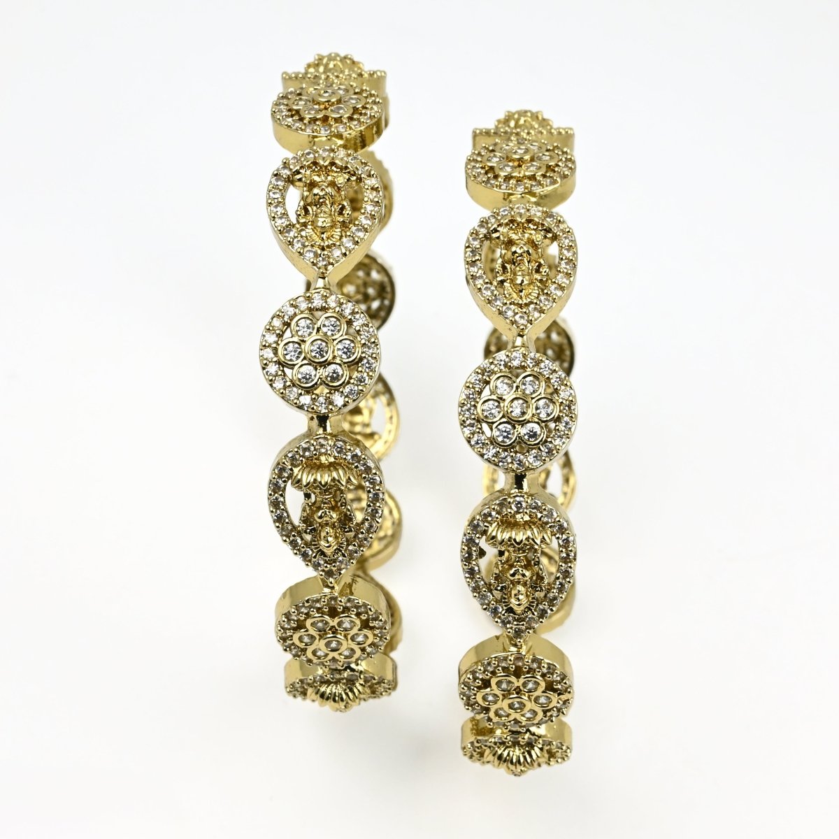 Mehendi Plated Traditional Kundan Bangles (Pack of 2) - Opal Touch