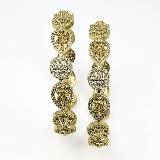 Mehendi Plated Traditional Kundan Bangles (Pack of 2) - Opal Touch