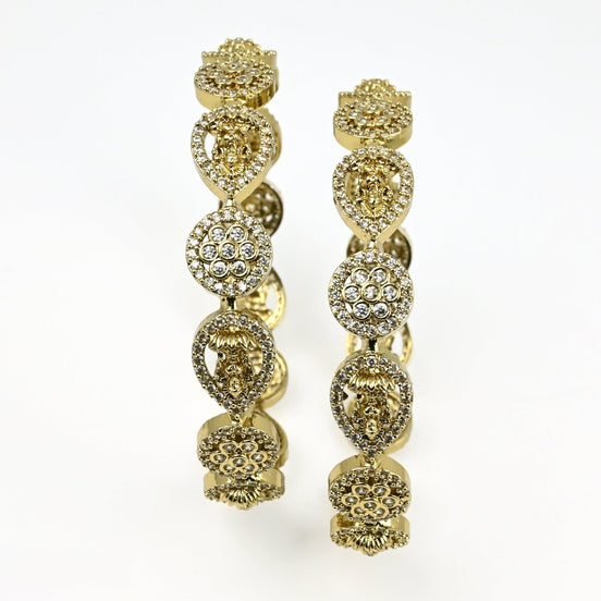 Mehendi Plated Traditional Kundan Bangles (Pack of 2) - Opal Touch