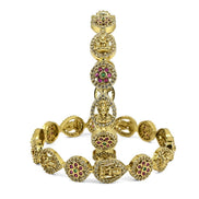 Mehendi Plated Traditional Kundan Bangles (Pack of 2) - Opal Touch