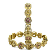 Mehendi Plated Traditional Kundan Bangles (Pack of 2) - Opal Touch