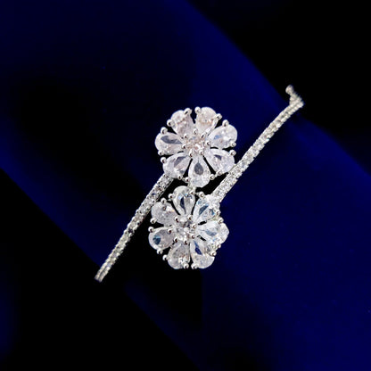 Opal Touch - Mesmerizing White Rhodium Bracelet - Bracelets