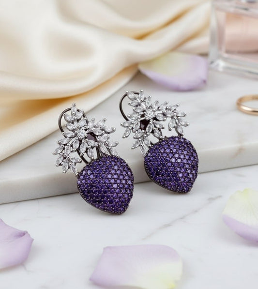 Midnight Star Earrings in Black Plated Blue - Opal Touch