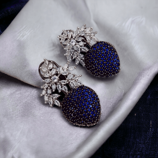 Opal Touch - Midnight Star Earrings in Black Plated Blue - Earrings