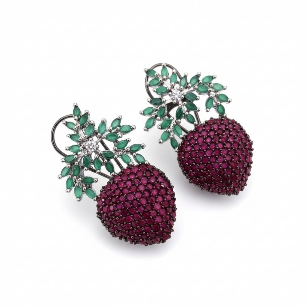 Midnight Star Earrings in Black Plated Blue - Opal Touch