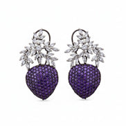Midnight Star Earrings in Black Plated Blue - Opal Touch