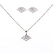 Opal Touch - Minimalist White Locket Set with Rhodium Finish - Locket Set