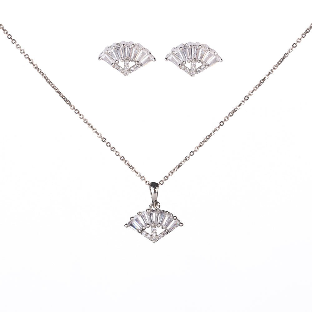 Opal Touch - Minimalist White Locket Set with Rhodium Finish - Locket Set