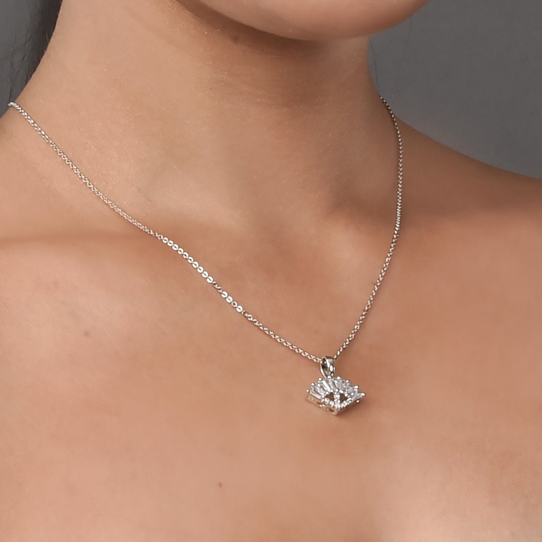 Opal Touch - Minimalist White Locket Set with Rhodium Finish - Locket Set