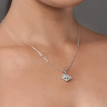 Opal Touch - Minimalist White Locket Set with Rhodium Finish - Locket Set