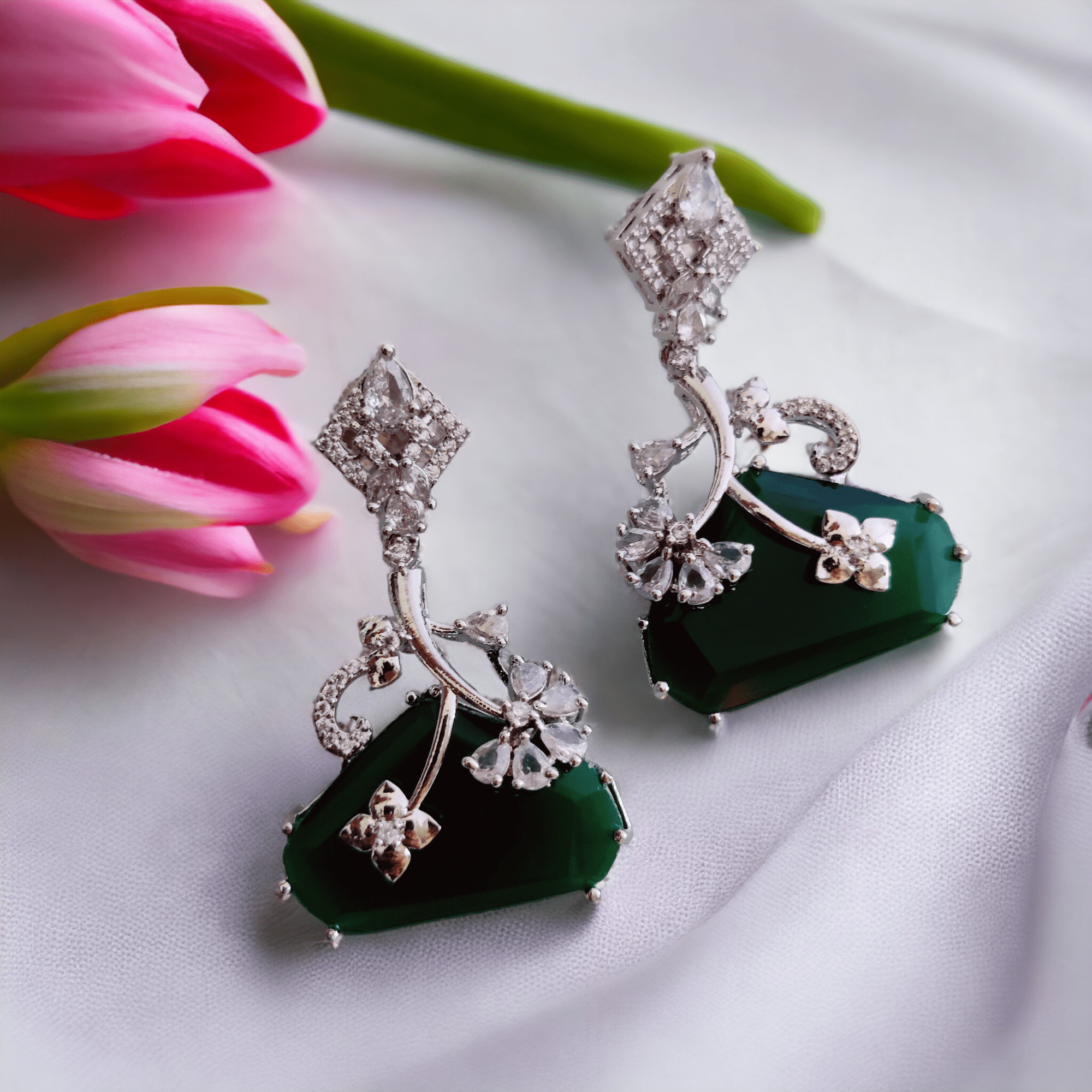 Opal Touch - Mint Green Allure Earrings - Earrings