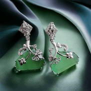 Opal Touch - Mint Green Allure Earrings - Earrings