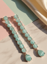 Mint Green Rose Gold Earrings - Opal Touch
