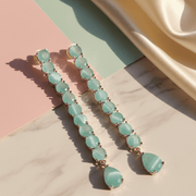 Mint Green Rose Gold Earrings - Opal Touch