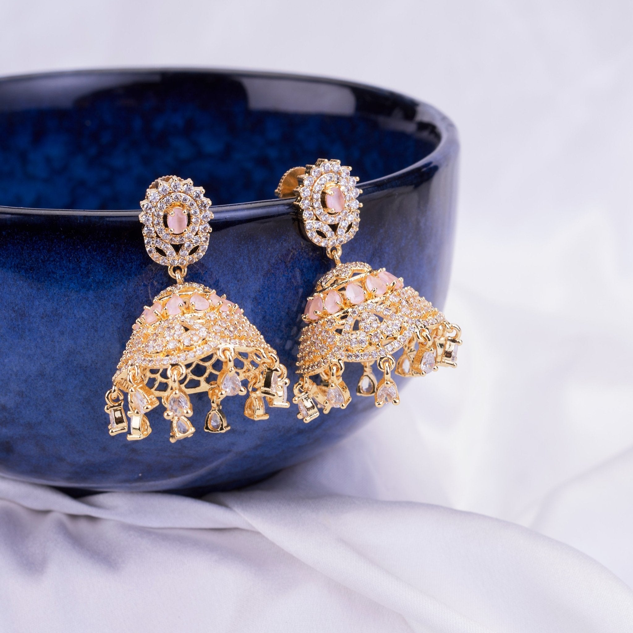 Opal Touch - Mint Pink Delight Jhumka - Jhumka