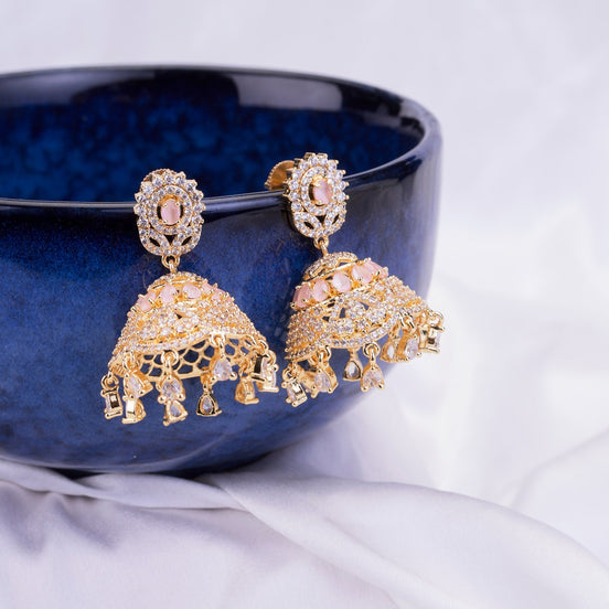 Opal Touch - Mint Pink Delight Jhumka - Jhumka