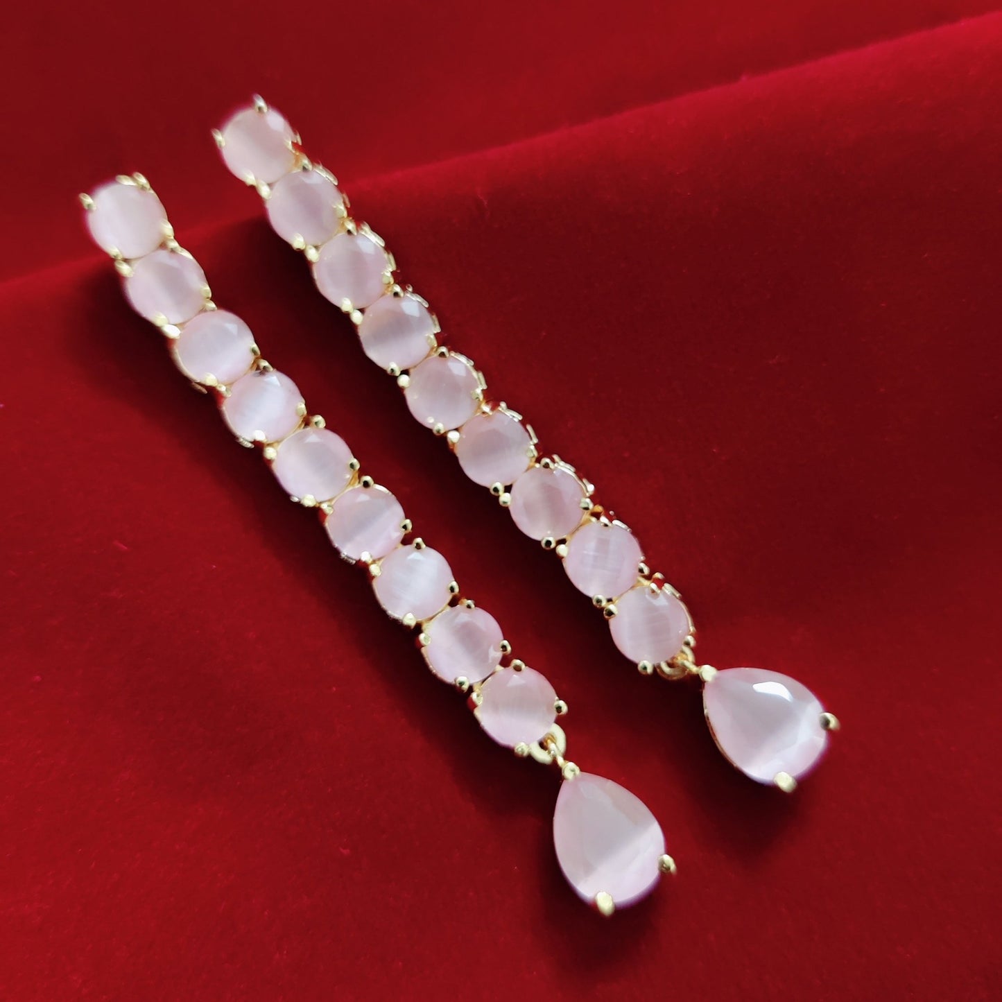 Opal Touch - Mint Pink Gold Plated Earrings - Earrings