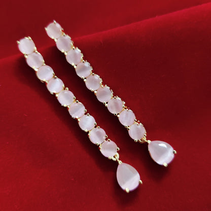 Opal Touch - Mint Pink Gold Plated Earrings - Earrings