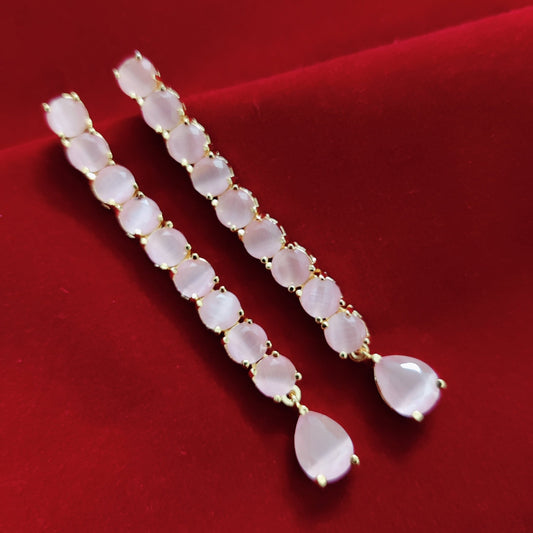 Opal Touch - Mint Pink Gold Plated Earrings - Earrings