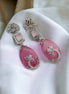 Opal Touch - Minty Blush Blossom Earrings - Earrings
