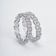 Bangles - Minty Fresh Rhodium Bangles Set (Pack of 2) Mint Pink - Opal Touch