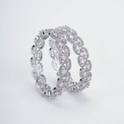 Bangles - Minty Fresh Rhodium Bangles Set (Pack of 2) Mint Pink - Opal Touch
