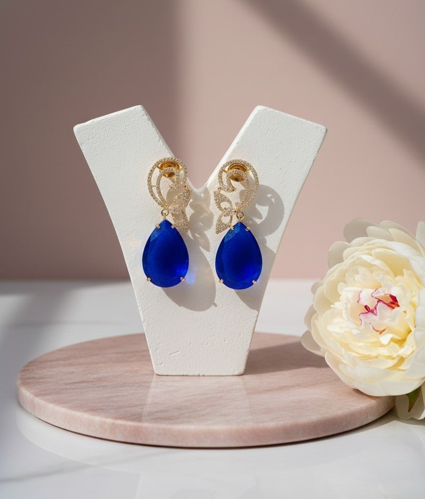 Minty Petal Rose Gold Earrings - Opal Touch