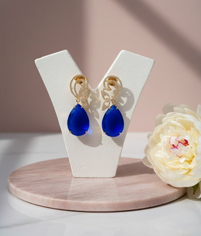 Minty Petal Rose Gold Earrings - Opal Touch