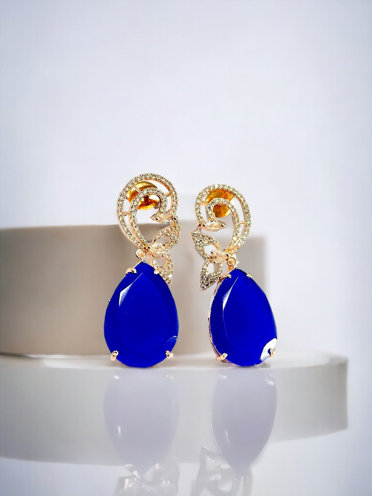 Earrings - Minty Petal Rose Gold Earrings - Opal Touch