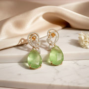 Minty Petal Rose Gold Earrings - Opal Touch