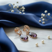 Minty Petal Rose Gold Earrings - Opal Touch
